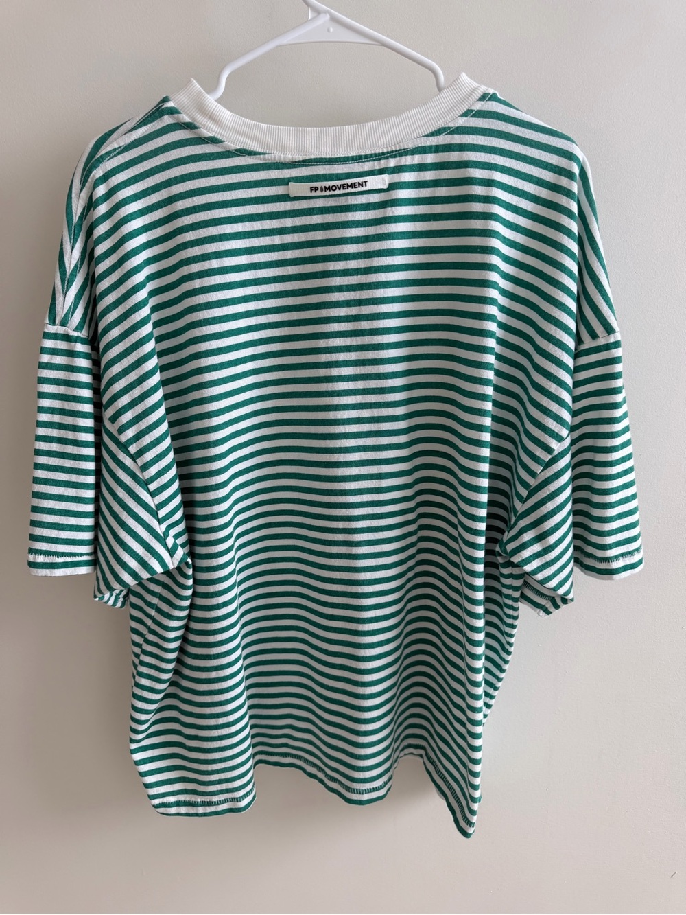 FREE PEOPLE Green & White Striped Women’s Tee
